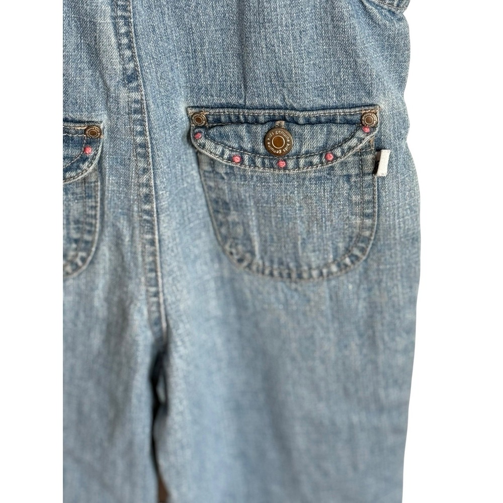 Y2K Genuine Kids Oshkosh Denim Embroidered Overalls Girls 24mths - Picture 5 of 12